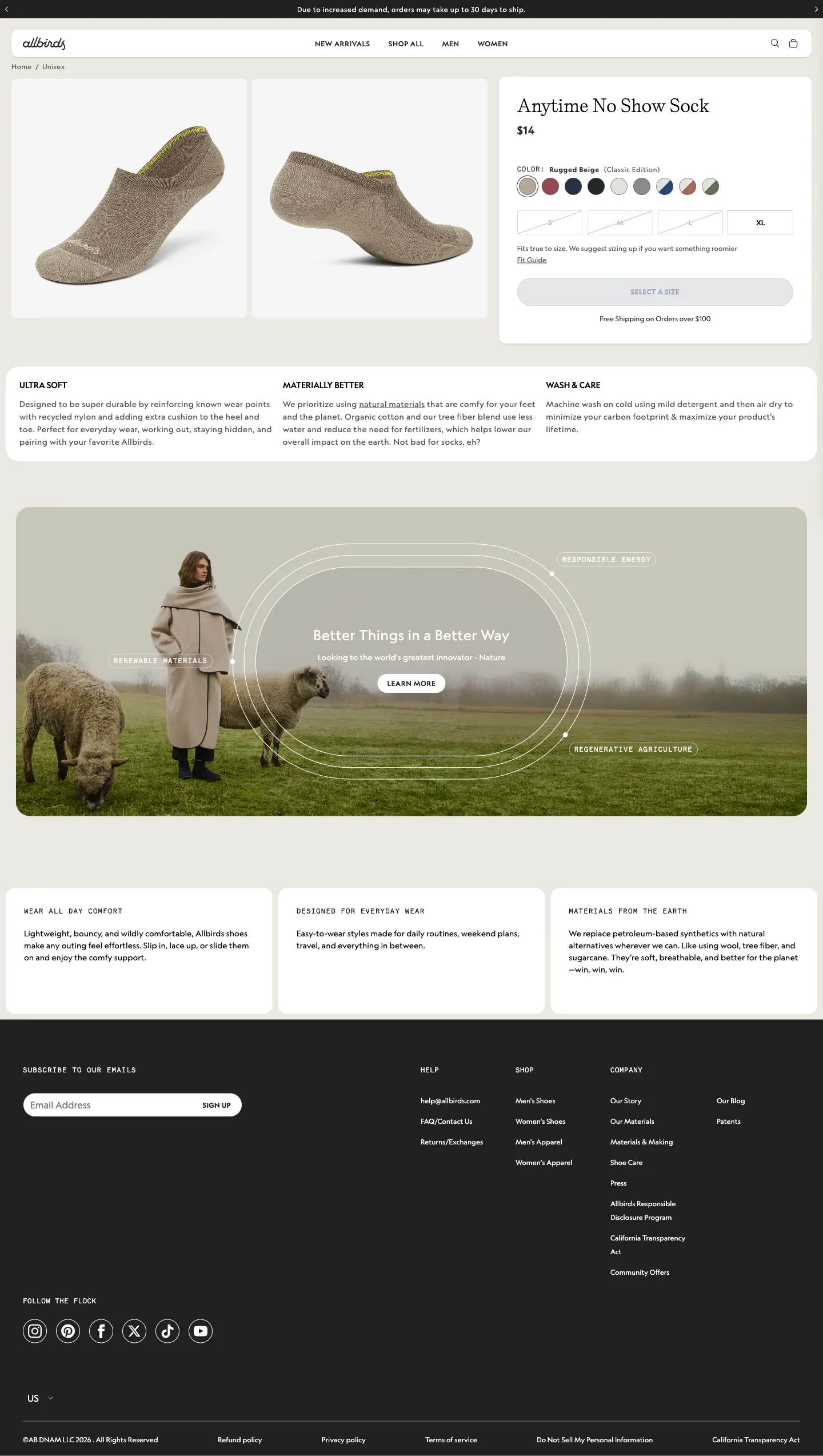 Allbirds, pdp (desktop)