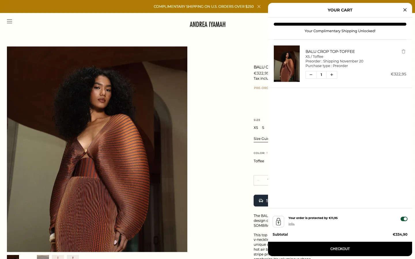 Andrea Iyamah, cart (desktop)