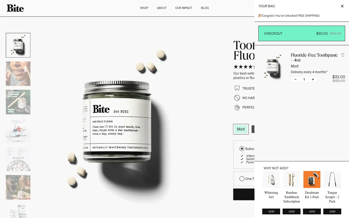Bite, cart (desktop)