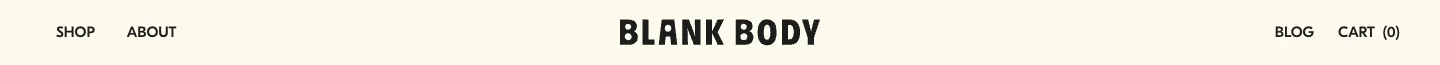 Header / navigation from Blank Body Beauty
