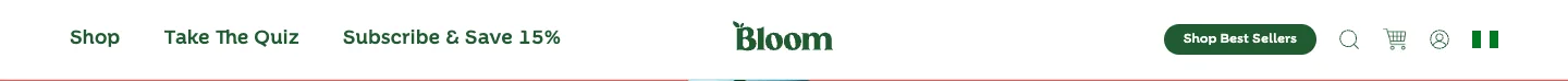 Header / navigation from Bloom Nutrition