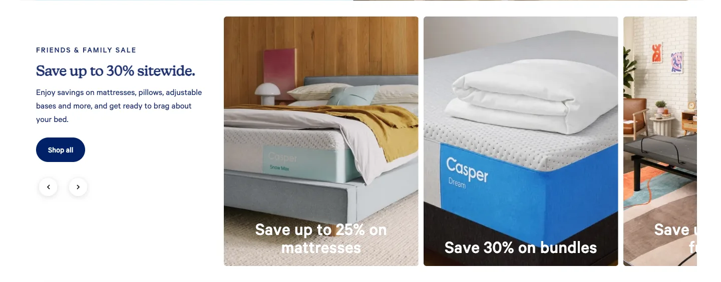 Save up to 30% sitewide. from Casper Sleep