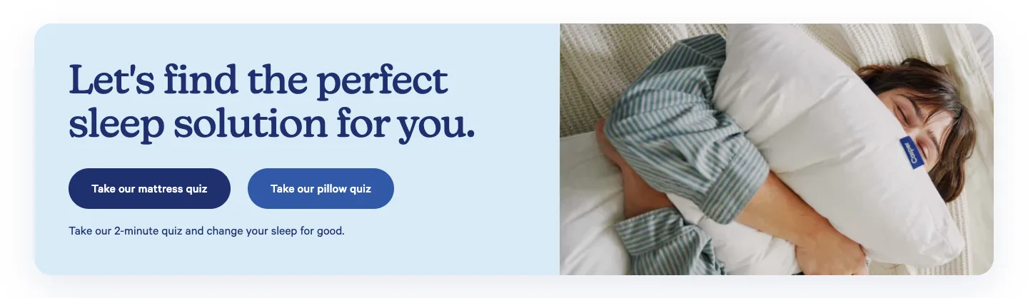 Quiz CTA from Casper Sleep
