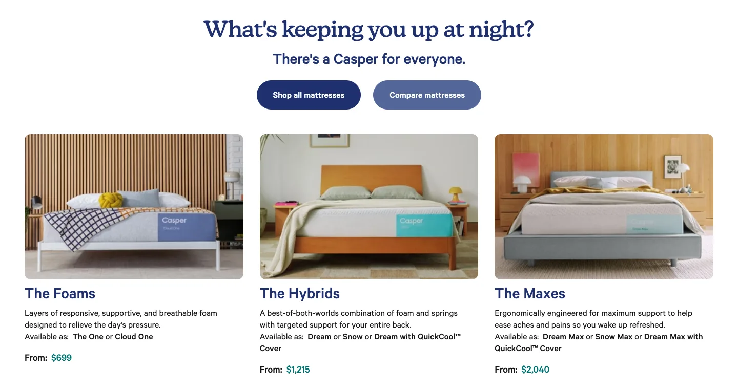 Featured collection from Casper Sleep