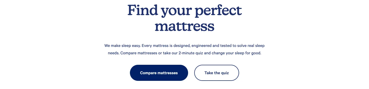 Quiz CTA from Casper Sleep
