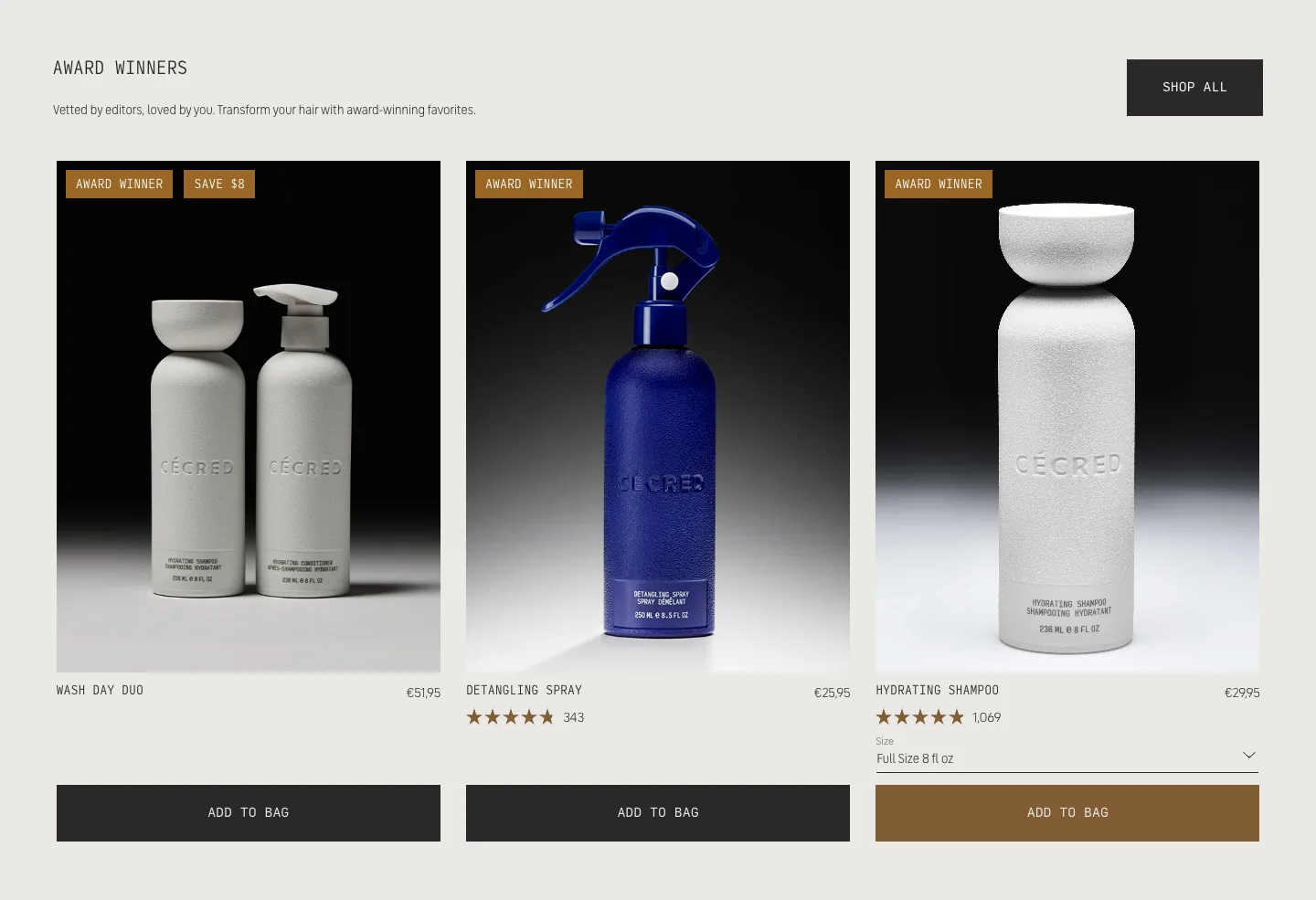 Featured products from Cécred
