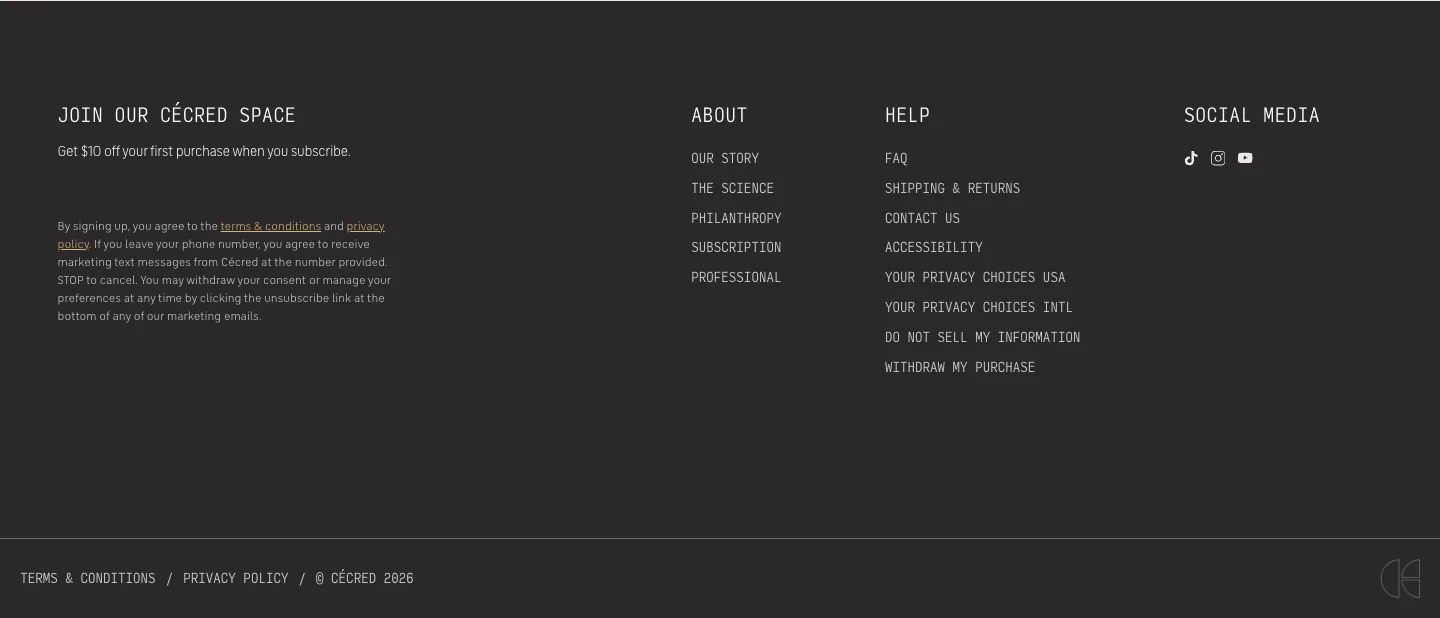 Footer from Cécred