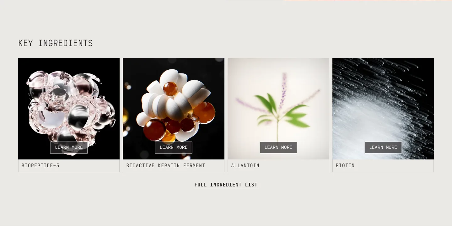 Ingredients from Cécred