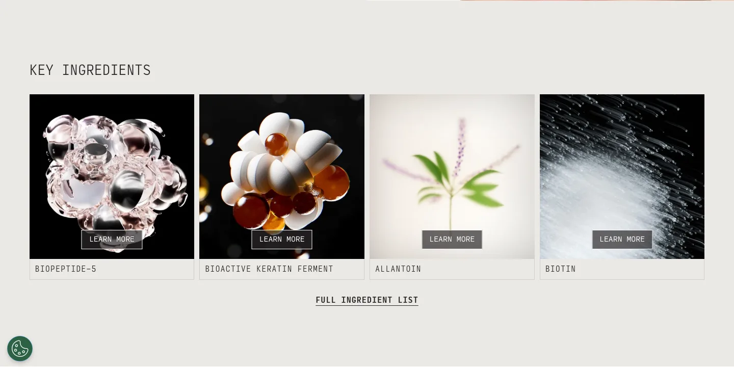 Ingredients from Cécred