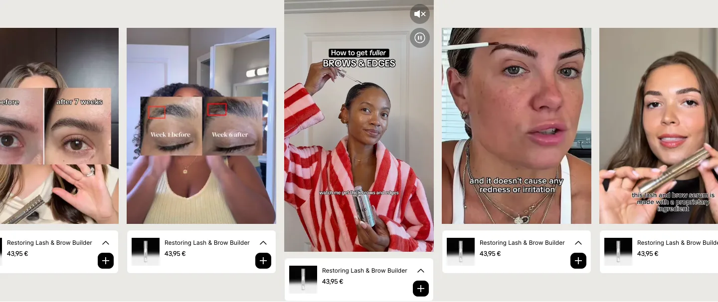 Shoppable creator videos from Cécred