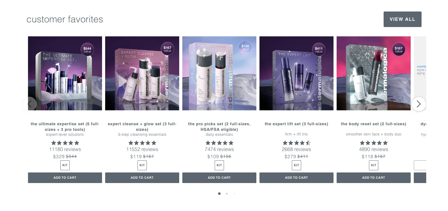 customer favorites from Dermalogica