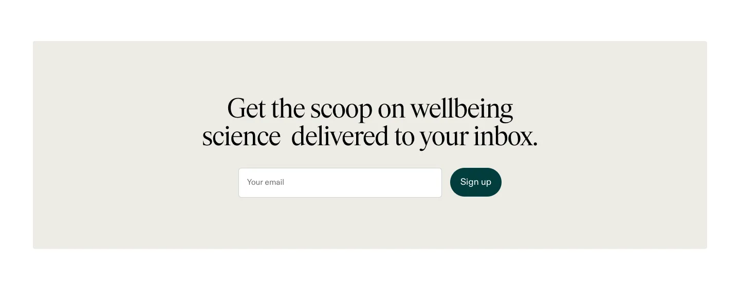 Newsletter signup from AG1