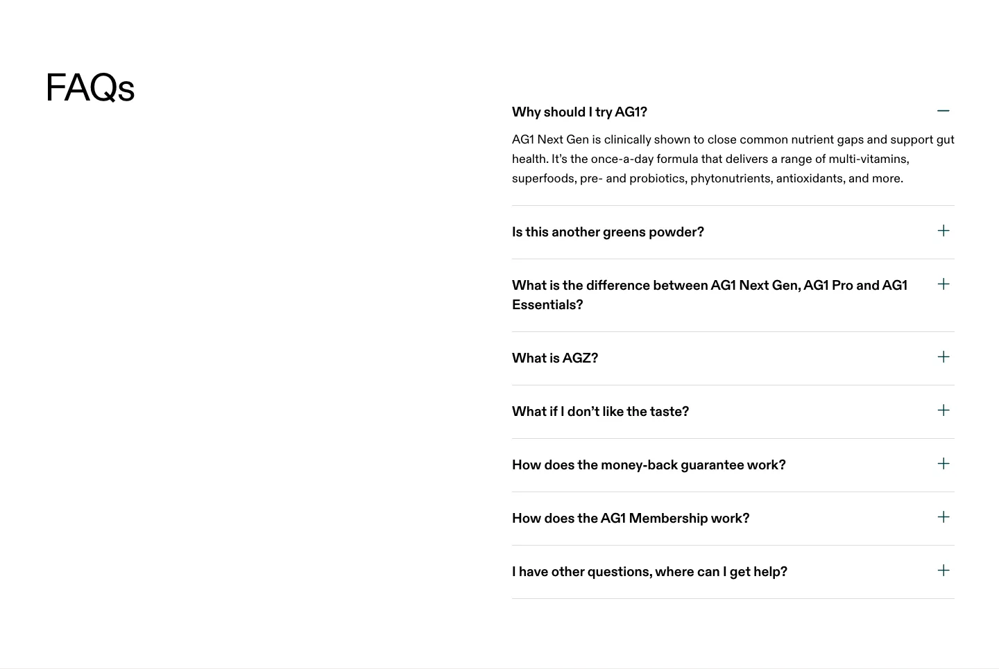 FAQ from AG1