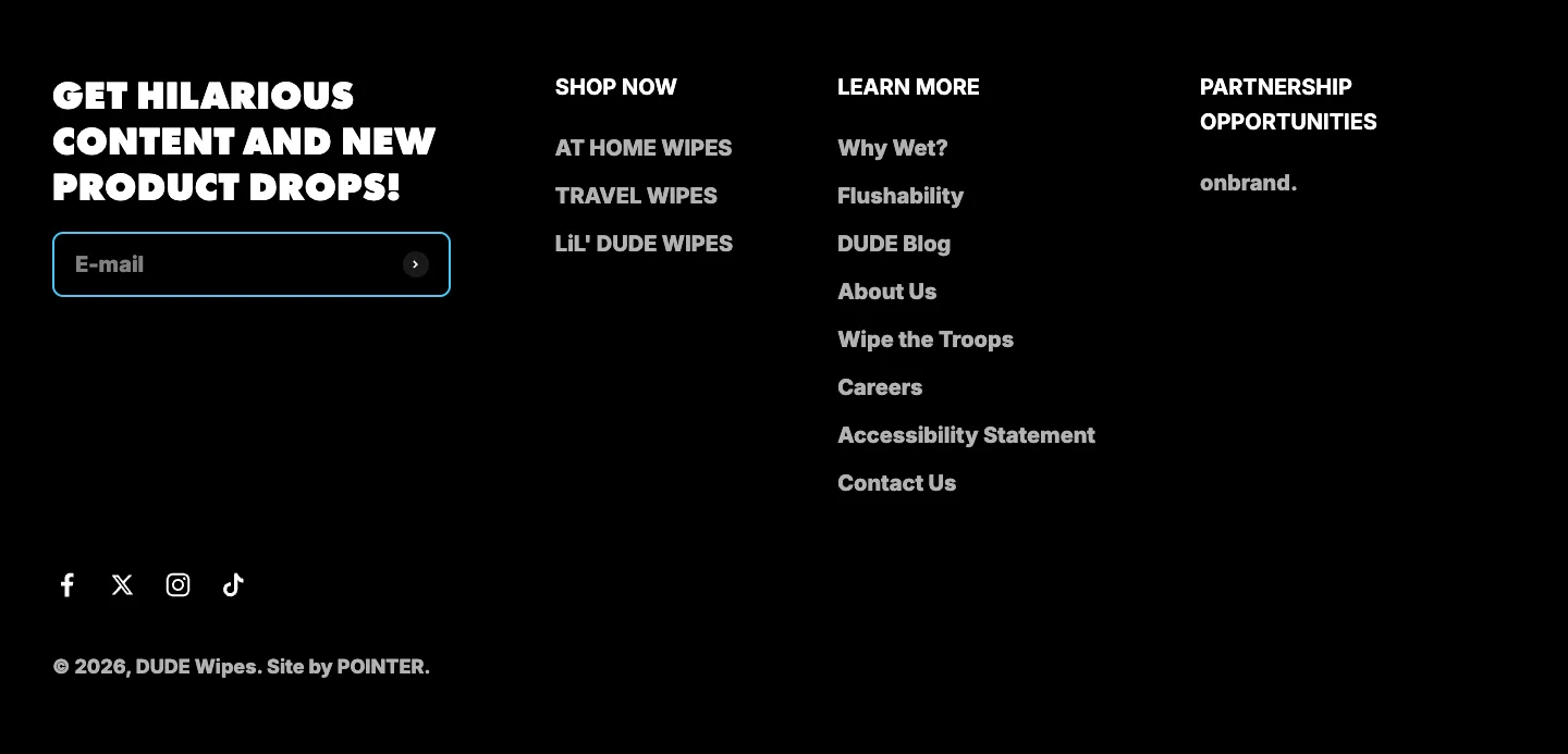 Footer from DUDE Wipes