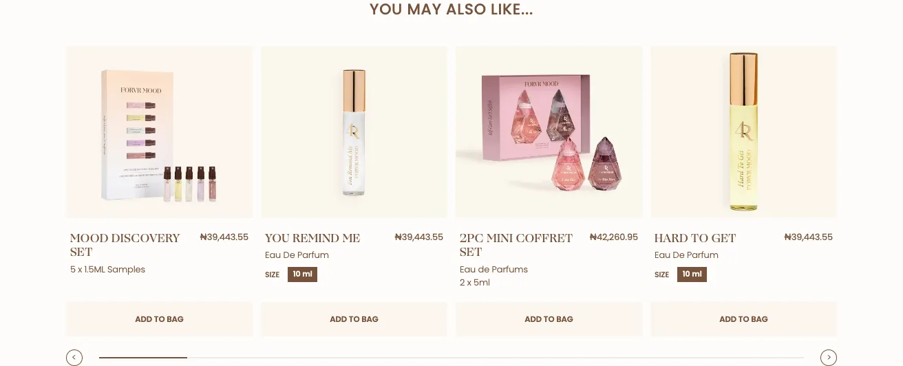 Product recommendations from FORVR MOOD