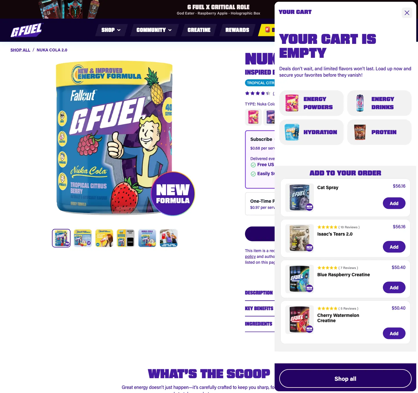 G FUEL, cart (desktop)
