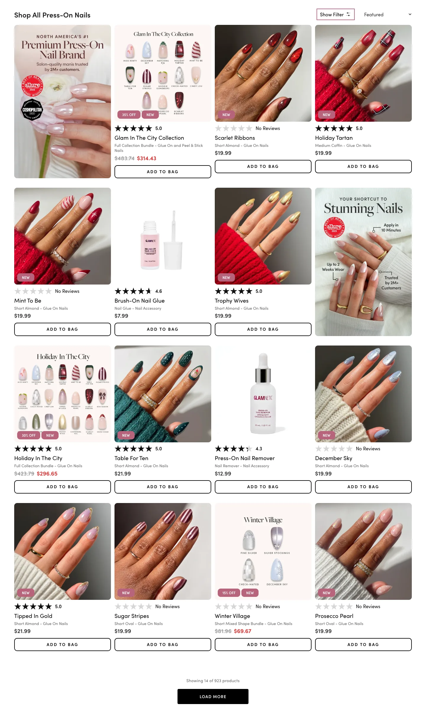 Shop all press-on nails grid from Glamnetic