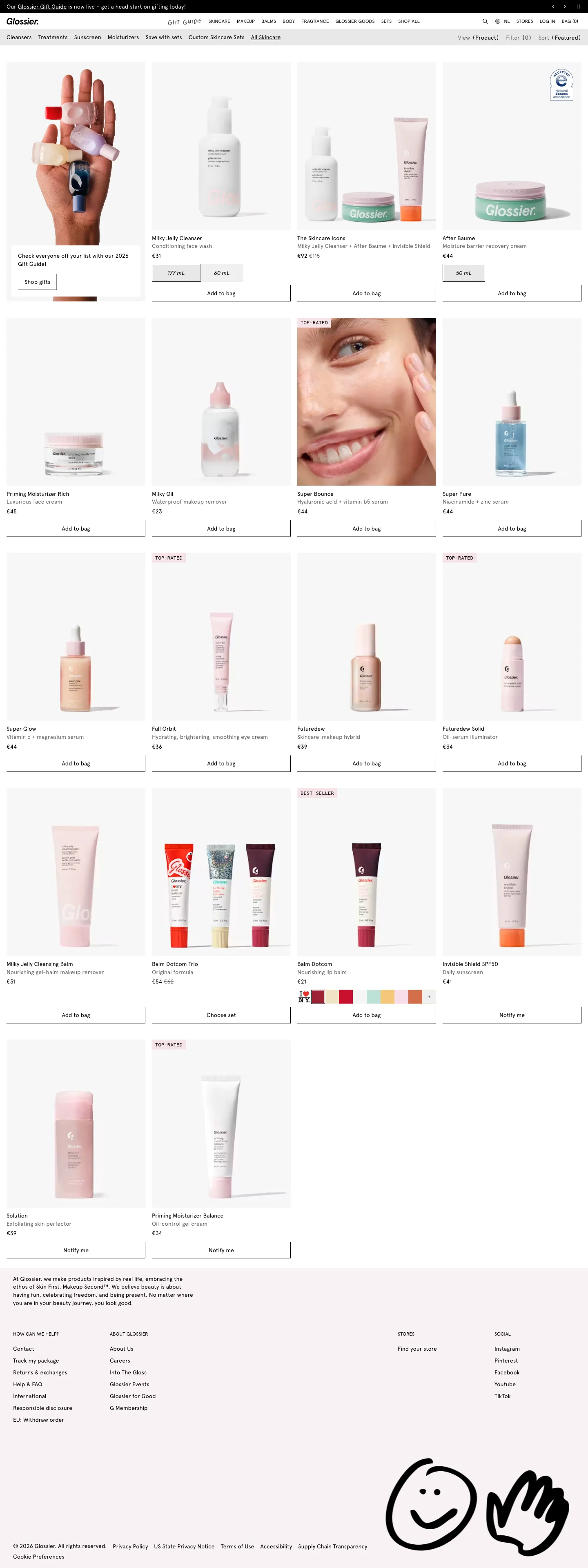 Glossier, plp (desktop)