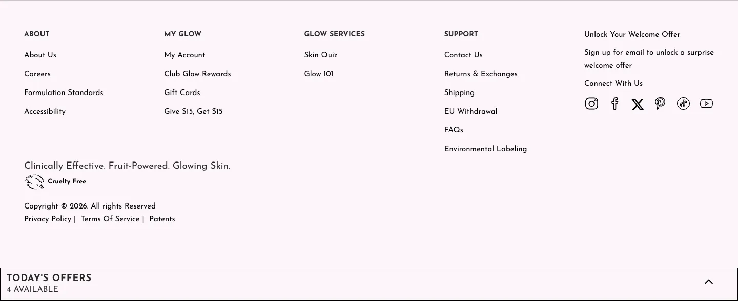 Footer from Glow Recipe