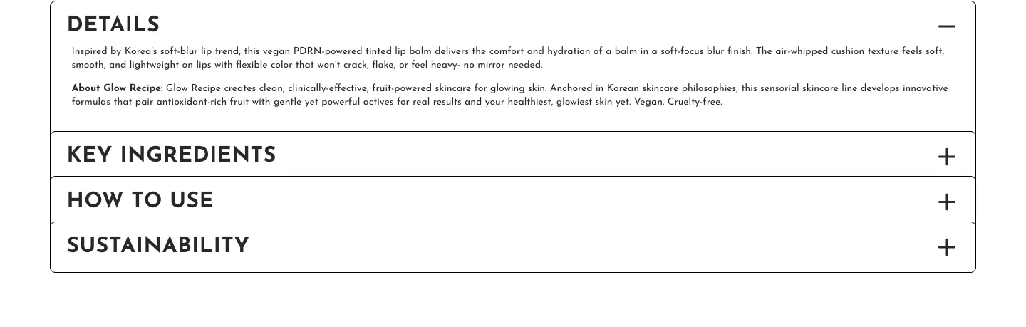 Product info from Glow Recipe