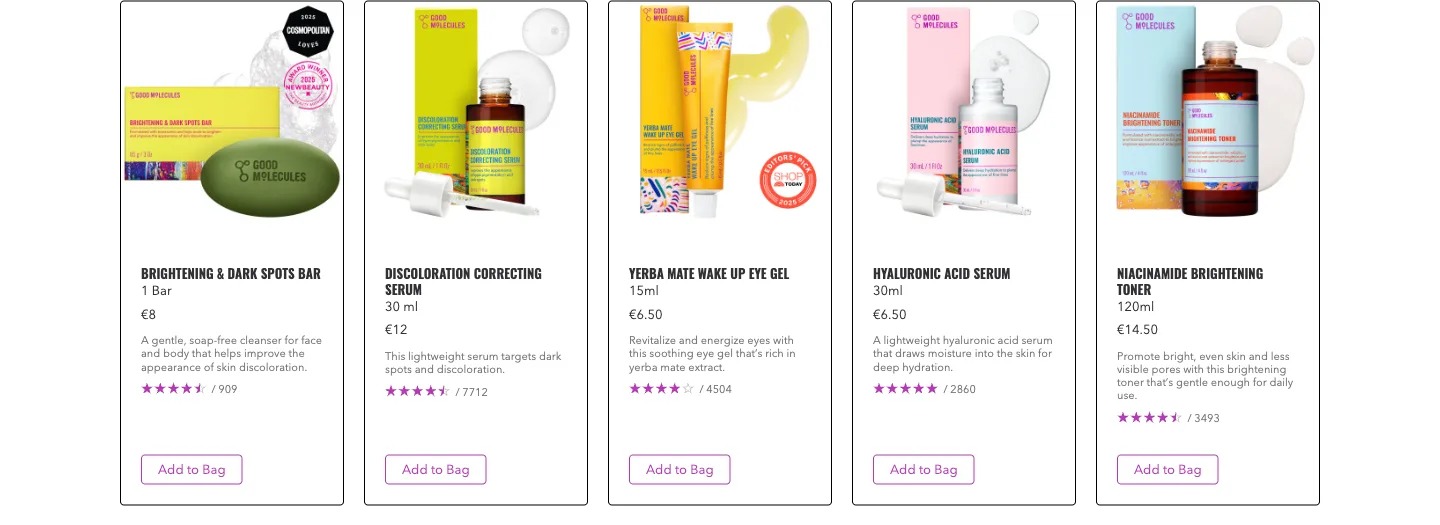 Best sellers from Good Molecules