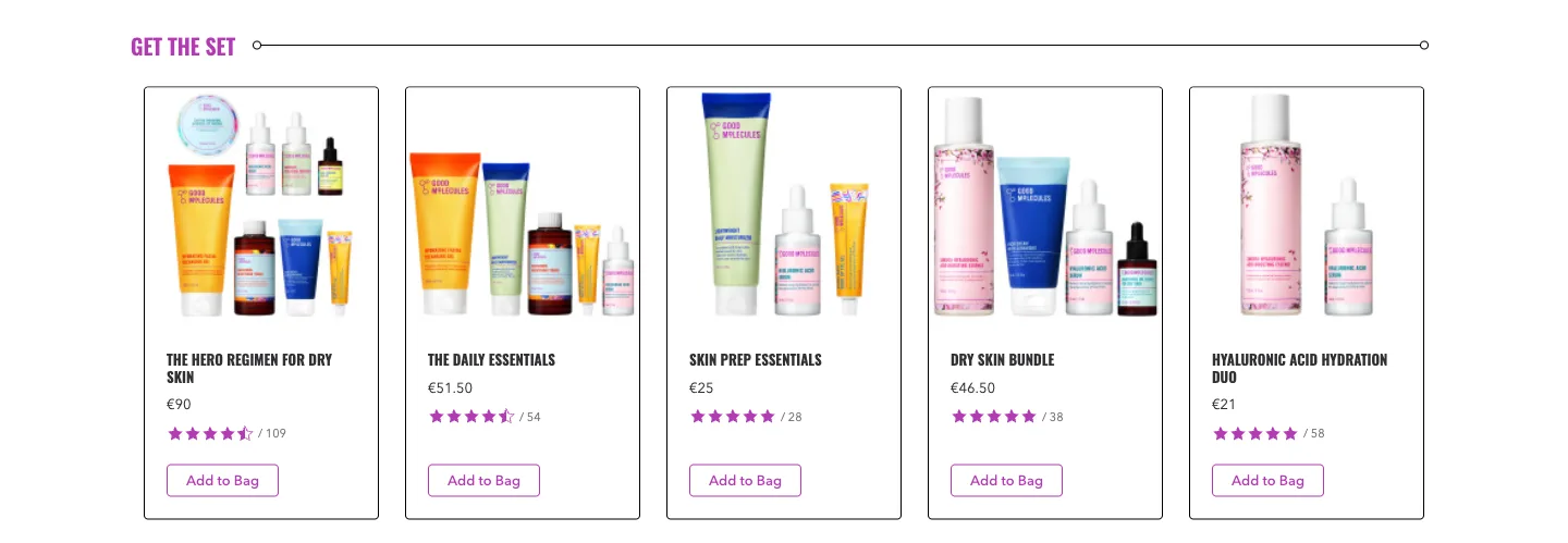 Get the set from Good Molecules
