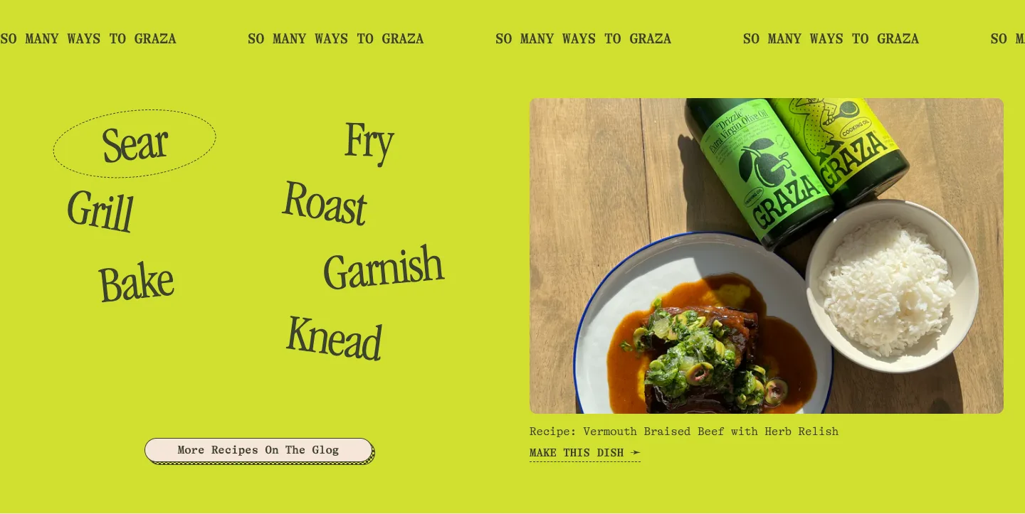 Product recommendations from GRAZA