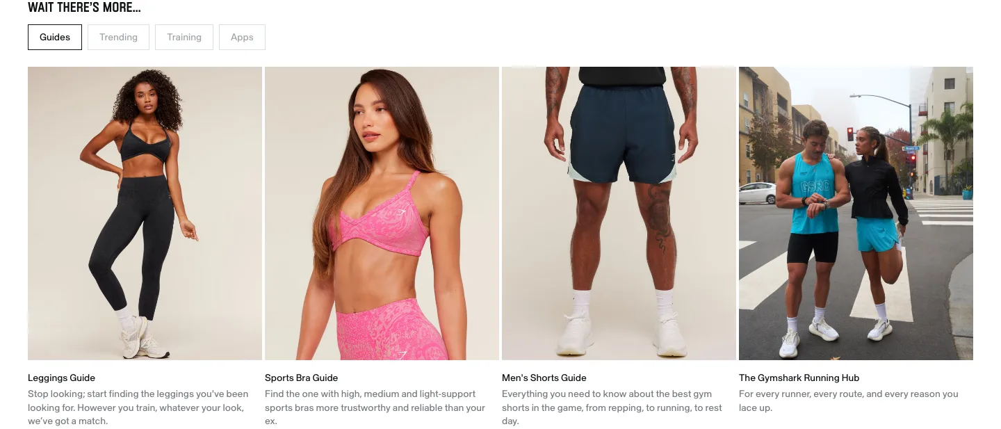 Content block from Gymshark