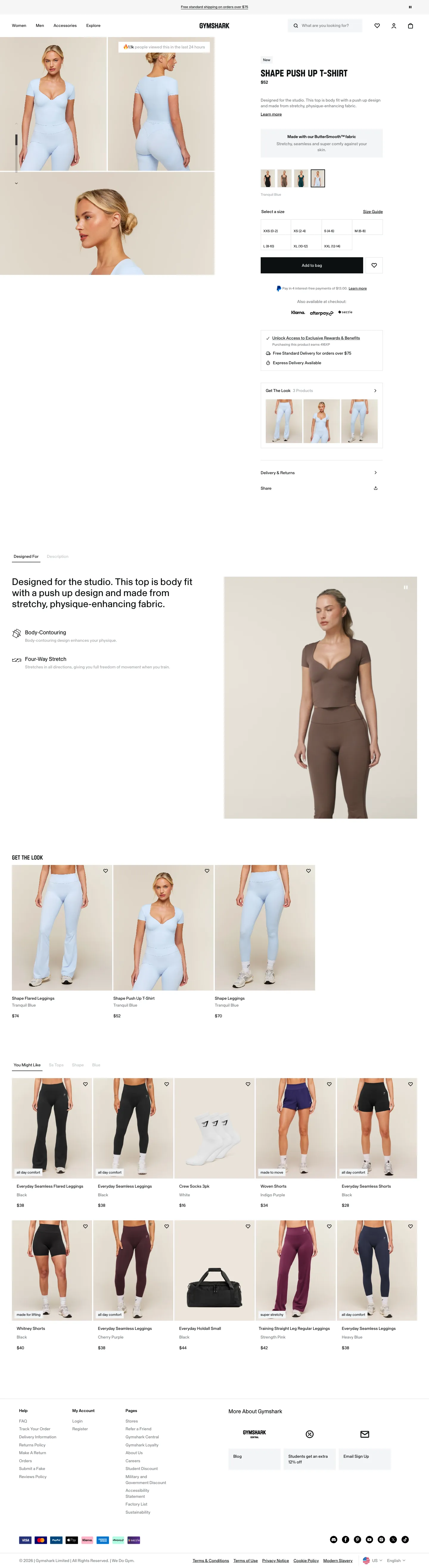 Gymshark, pdp (desktop)