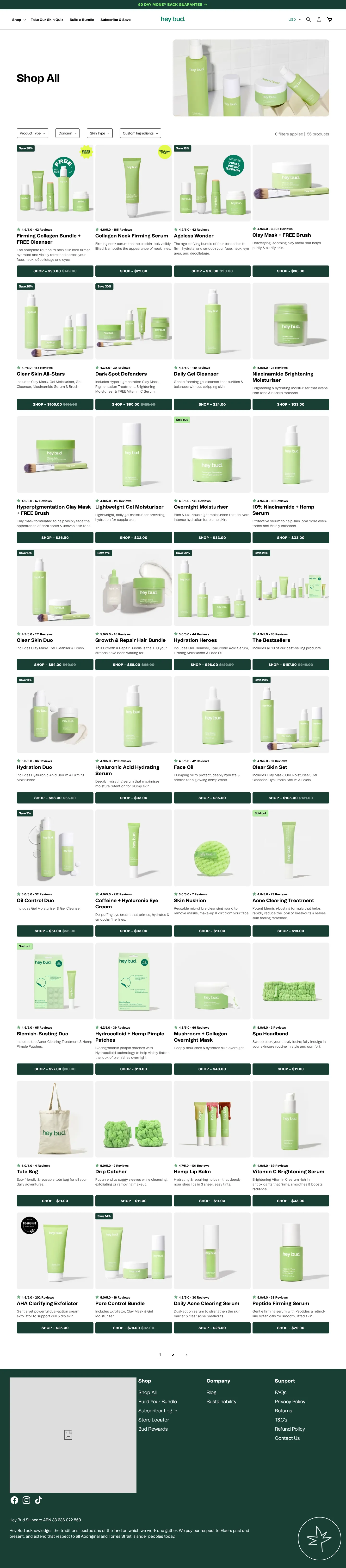 Hey Bud Skincare, plp (desktop)