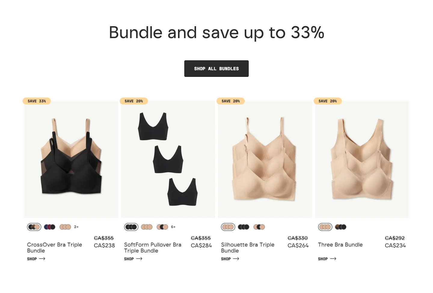 Bundle and save up to 33% from Honeylove