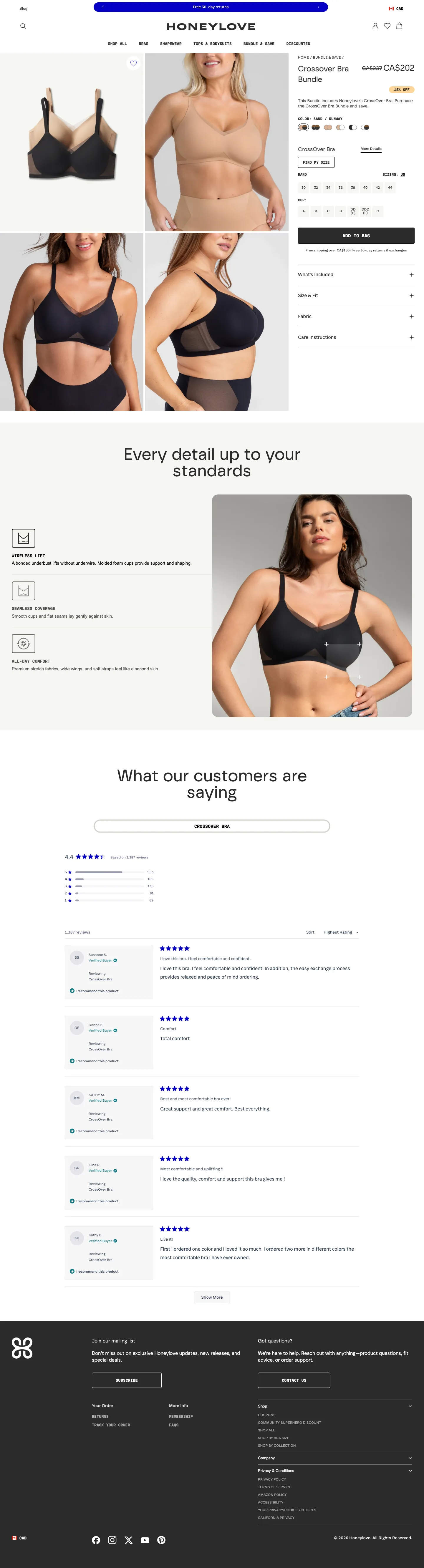 Honeylove, pdp (desktop)