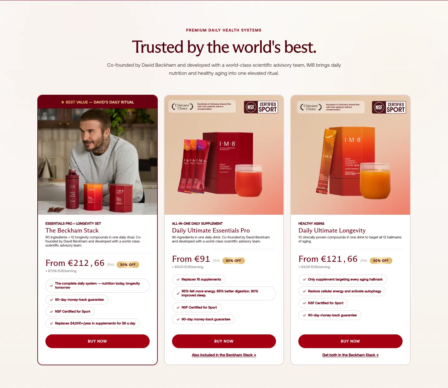 Trusted by the world's best. from IM8 Health