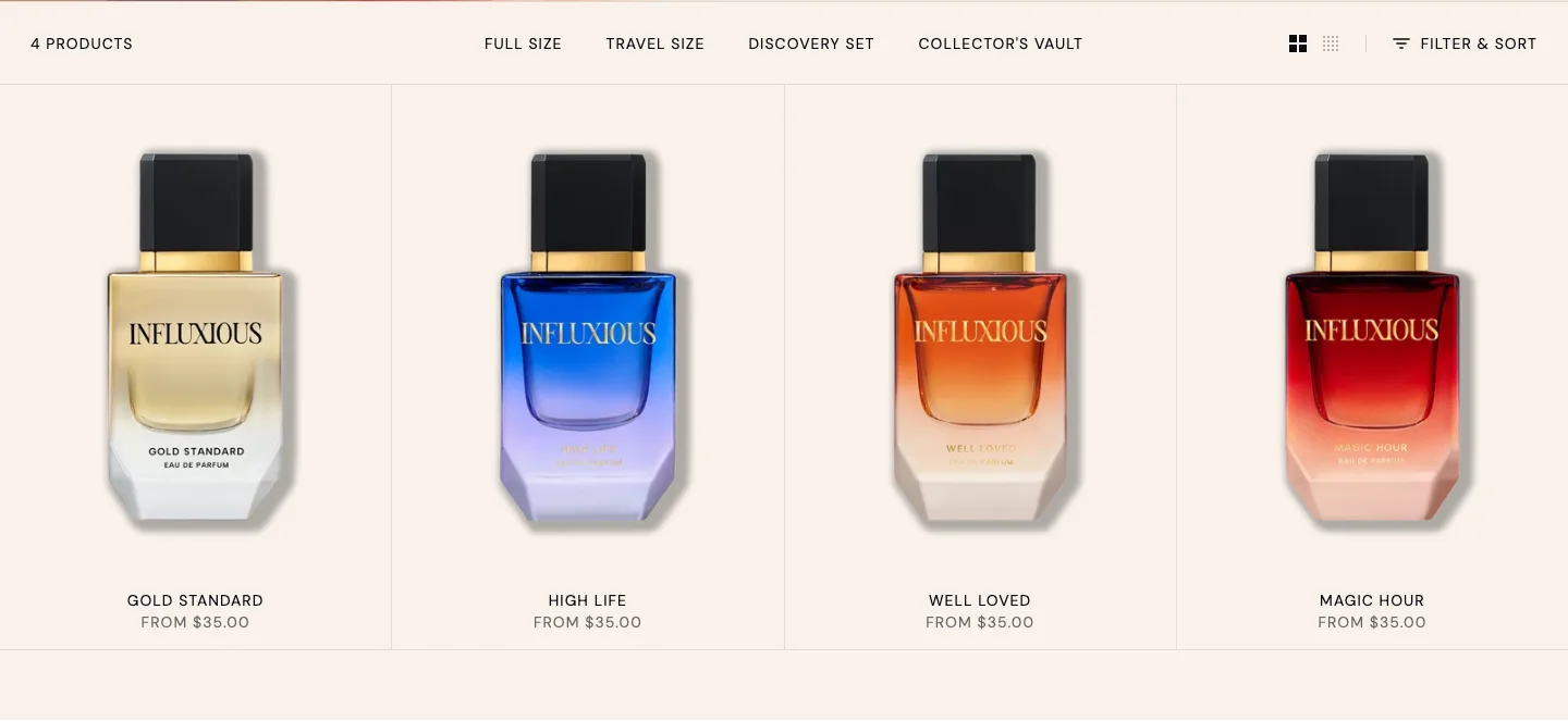 Product listing from Influxious Inc