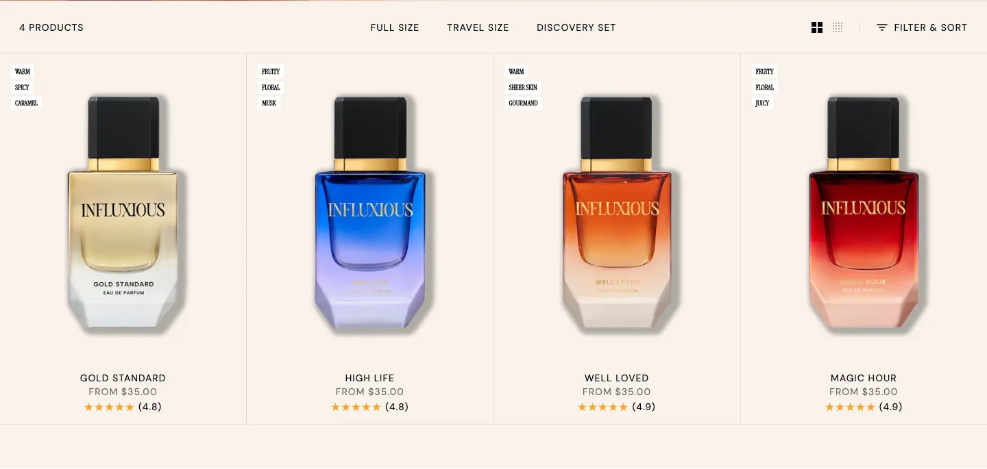 Product listing from Influxious Inc