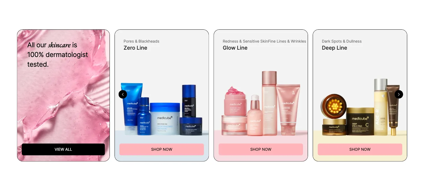 All our skincare is dermatologist tested from medicube