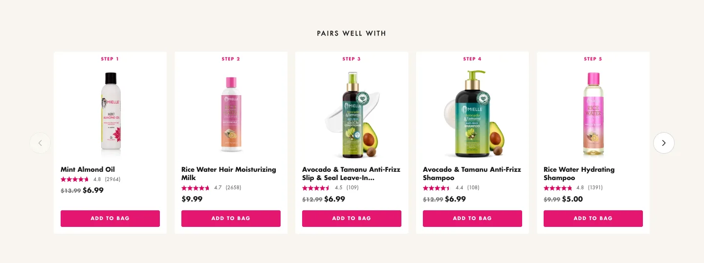 Product recommendations from Mielle Organics