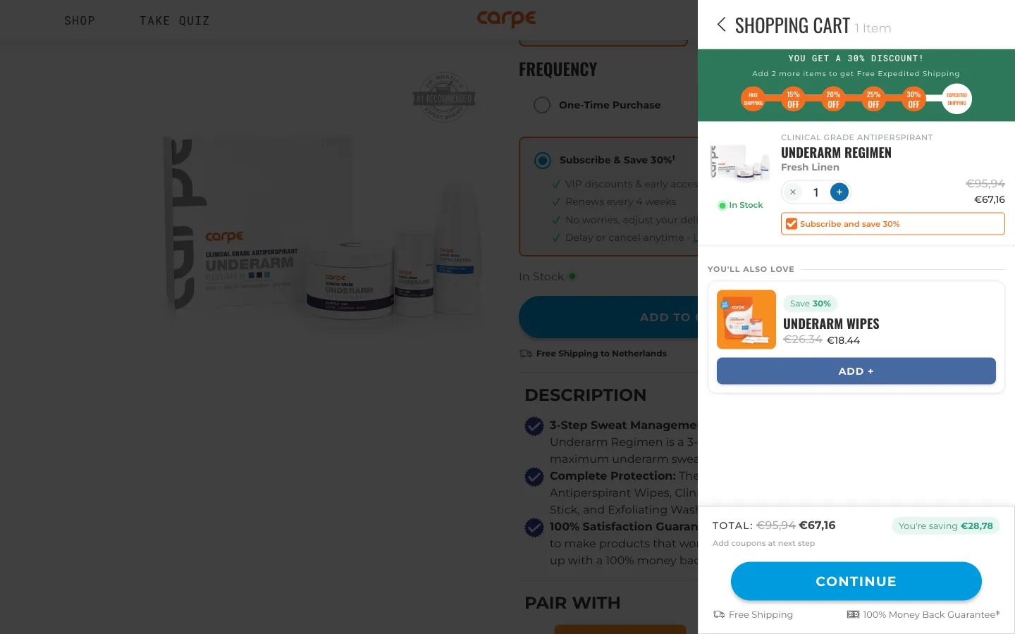 Carpe, cart (desktop)