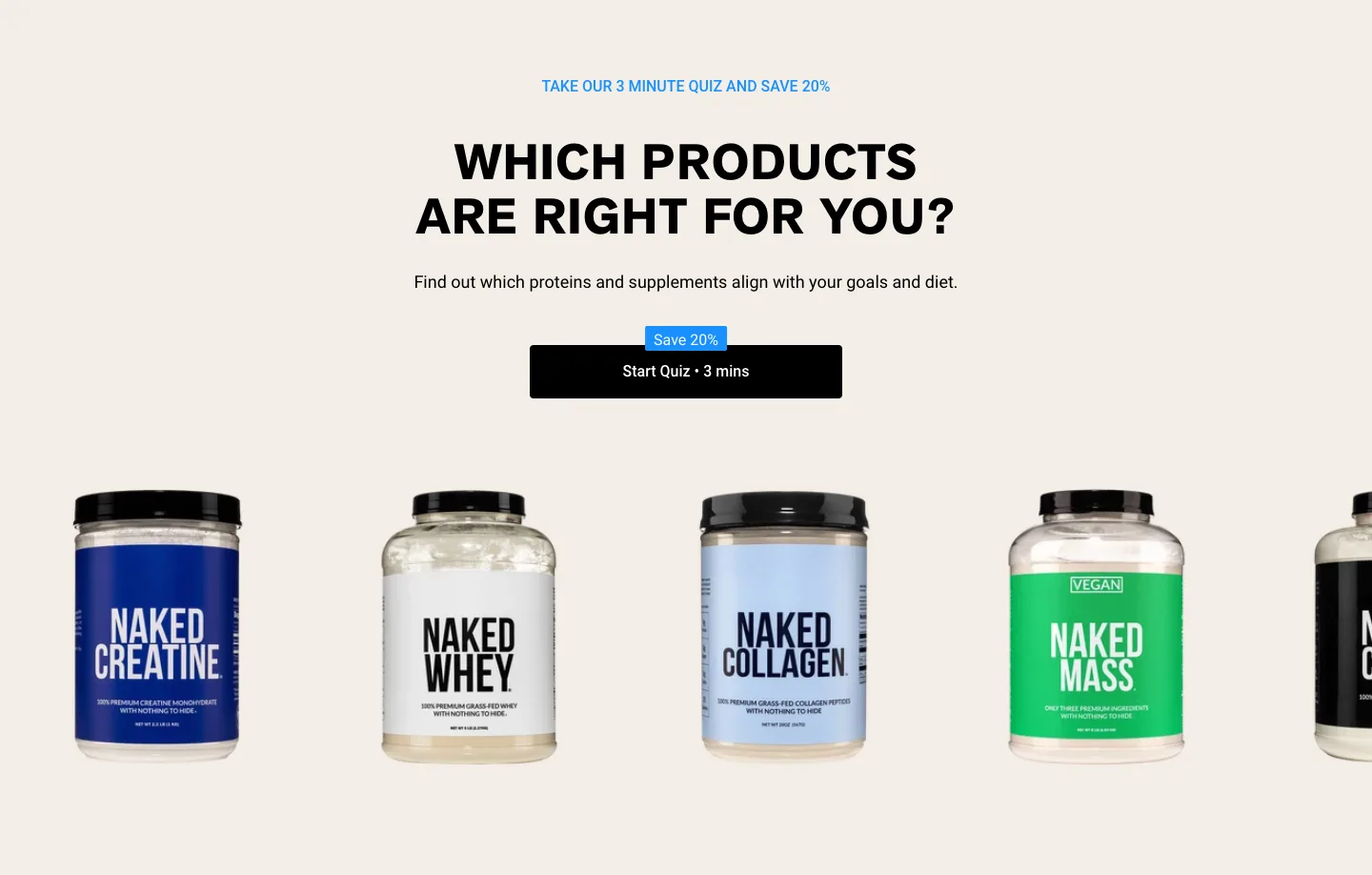 Quiz CTA from Naked Nutrition