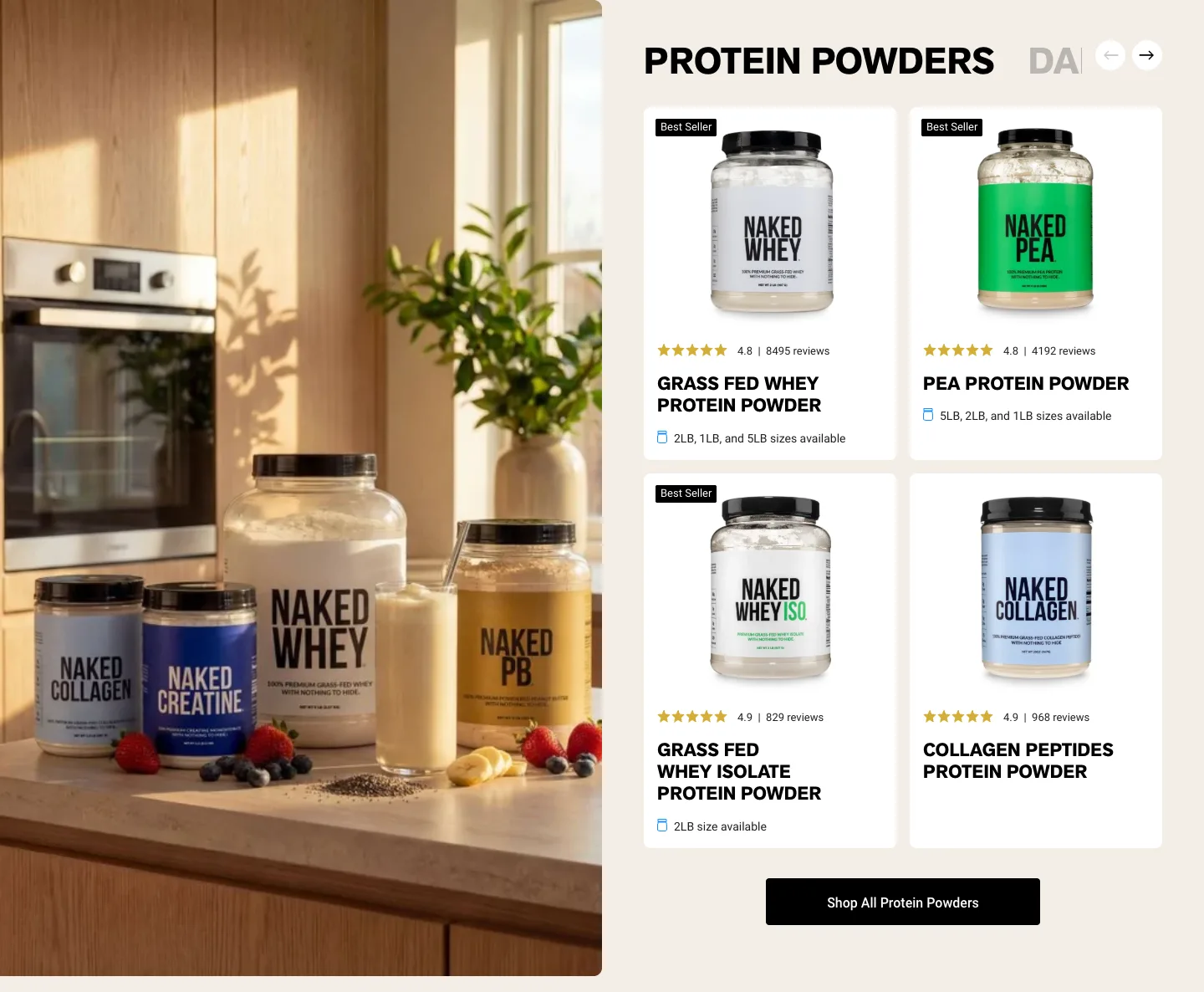Grass Fed Whey Protein Powder from Naked Nutrition