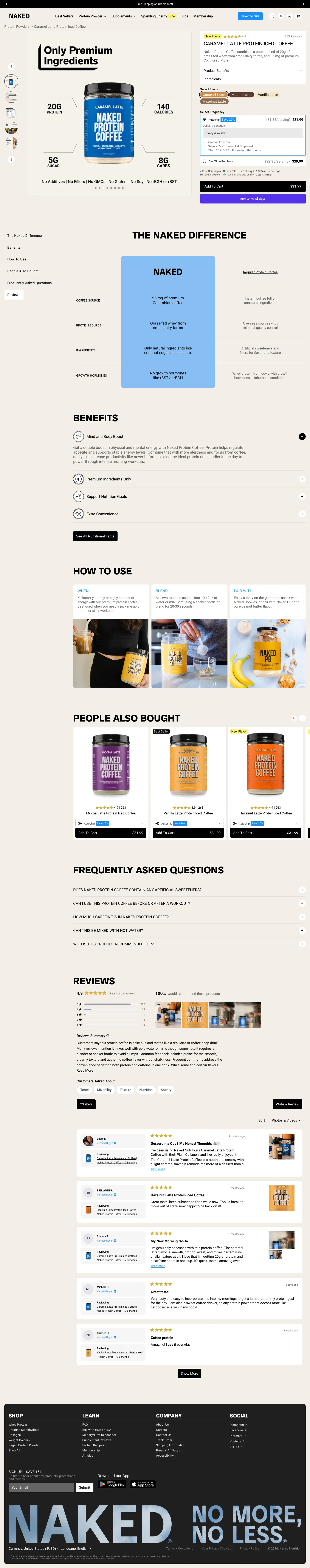 Naked Nutrition, pdp (desktop)