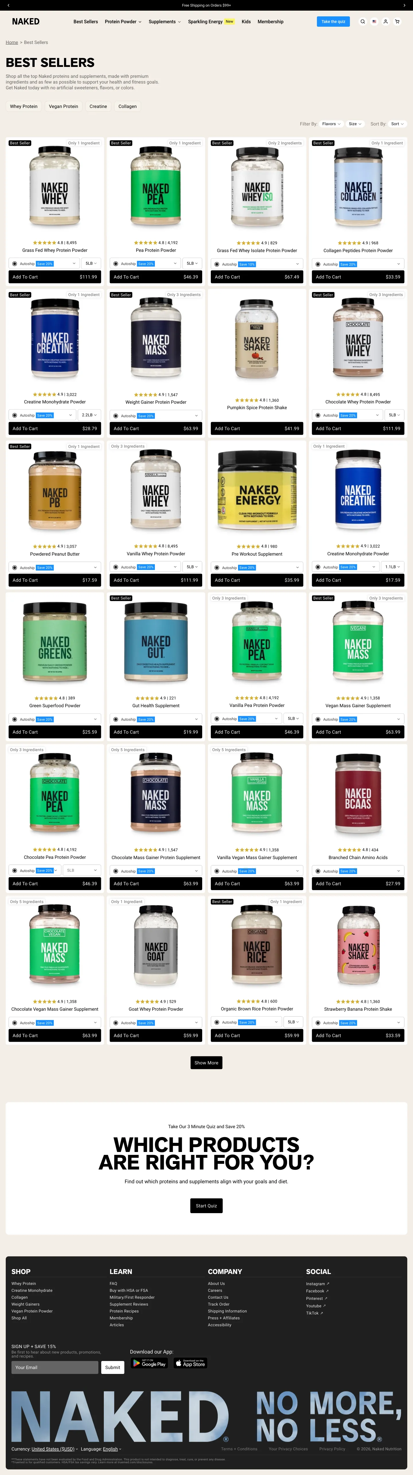 Naked Nutrition, plp (desktop)