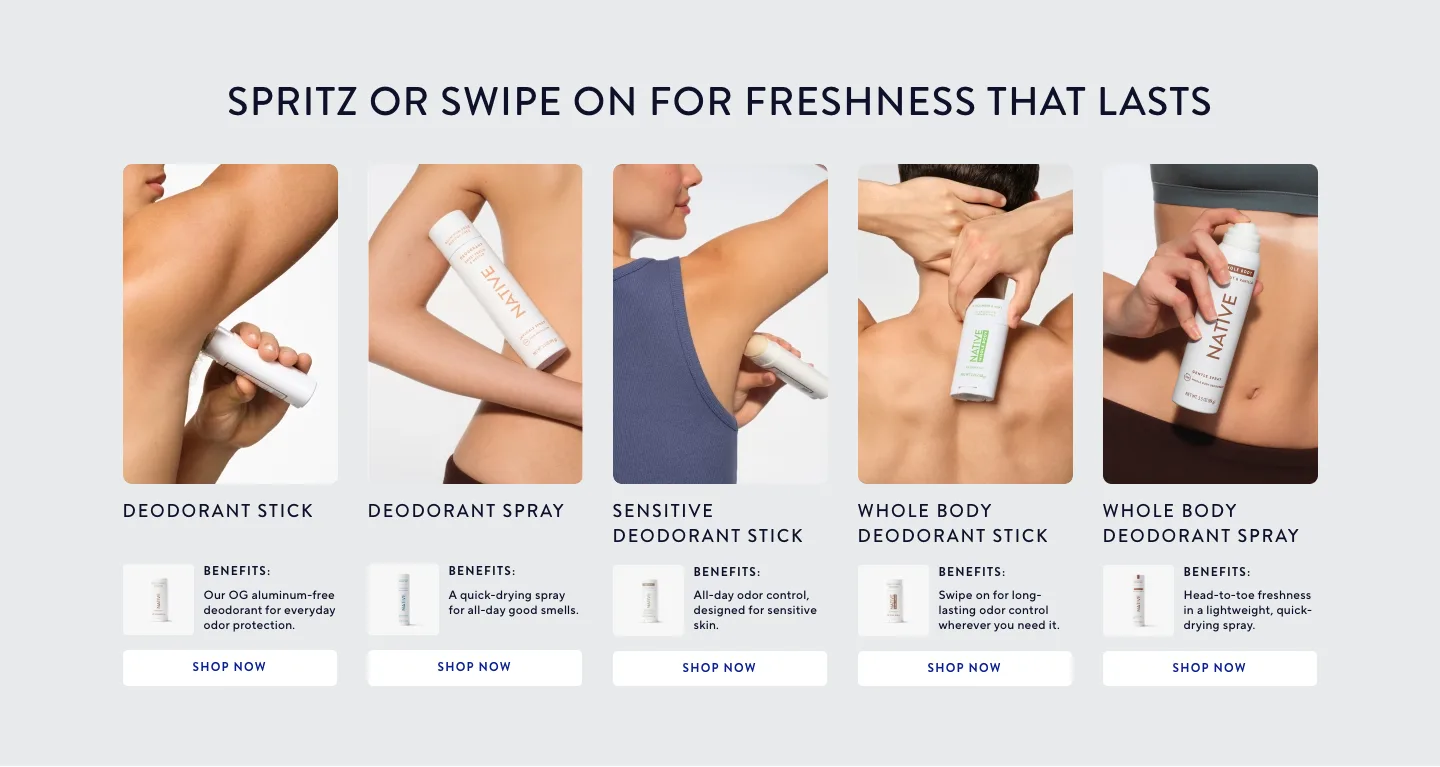 SPRITZ OR SWIPE ON FOR FRESHNESS THAT LASTS from Native