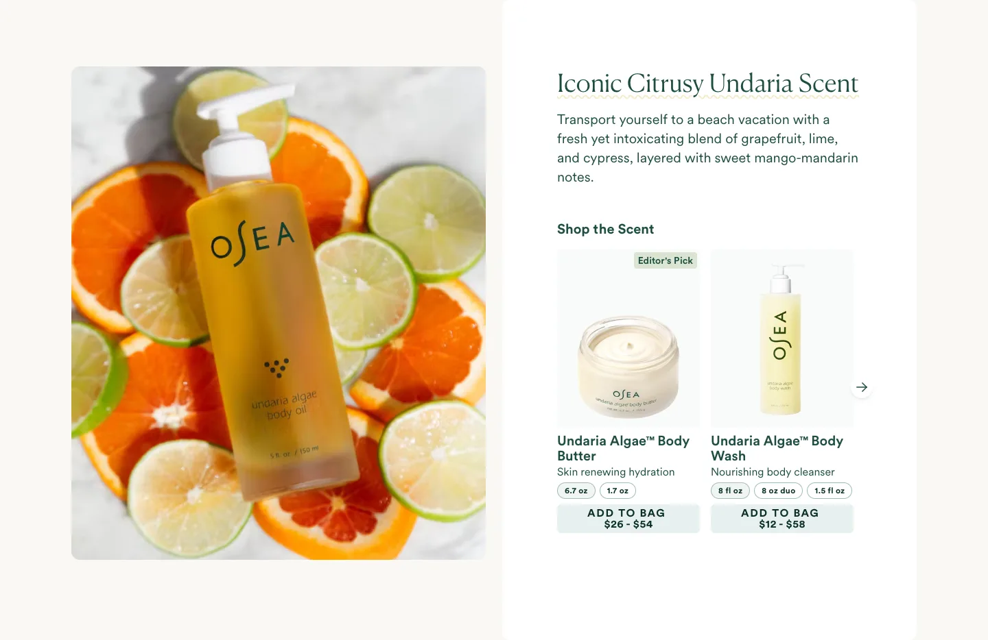 Iconic Citrusy Undaria Scent from OSEA