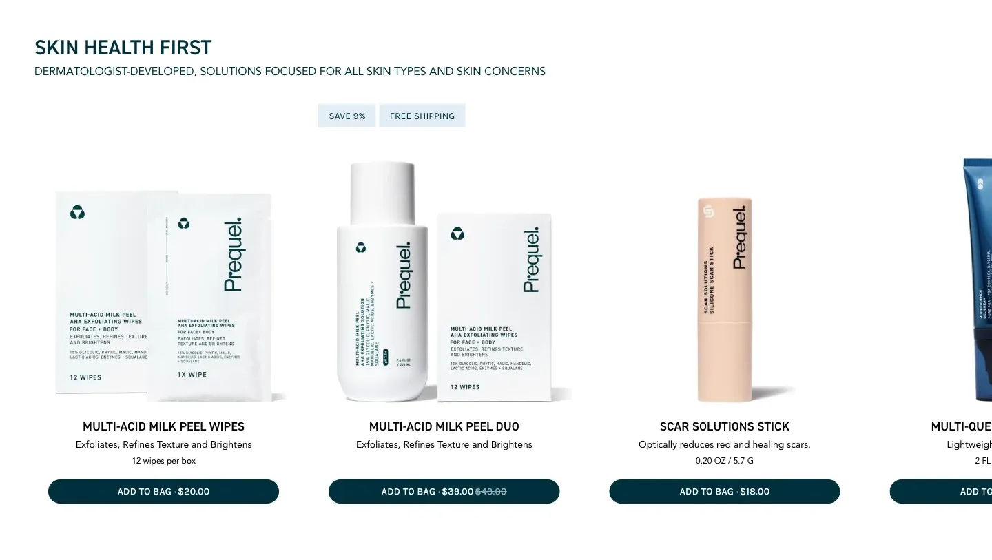 Skin health first from Prequel