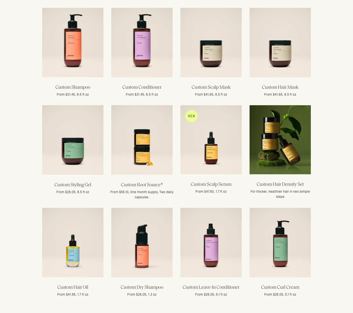 Product listing from Prose