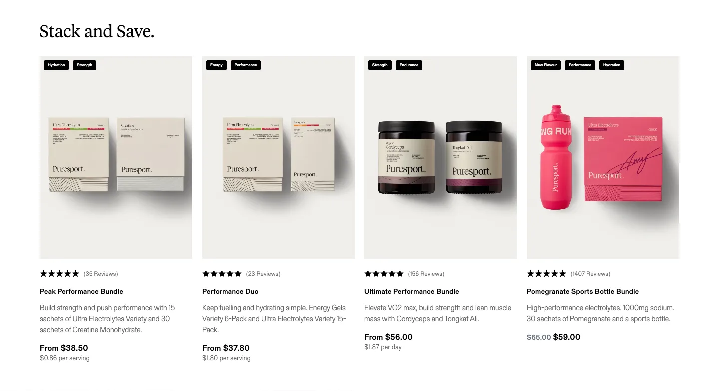 Stack and Save. from Puresport