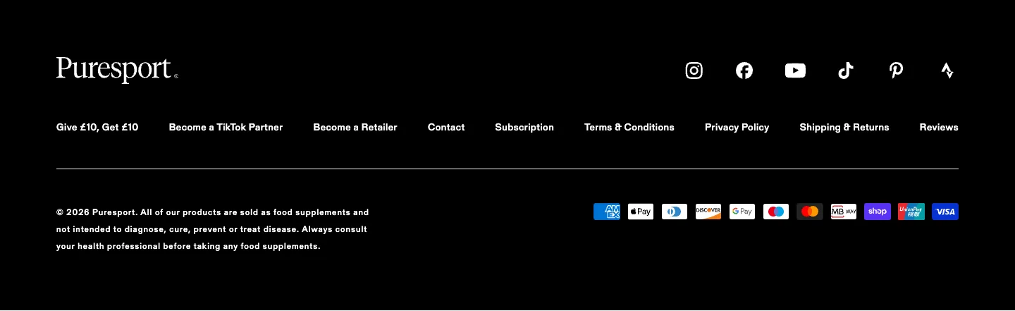 Footer from Puresport
