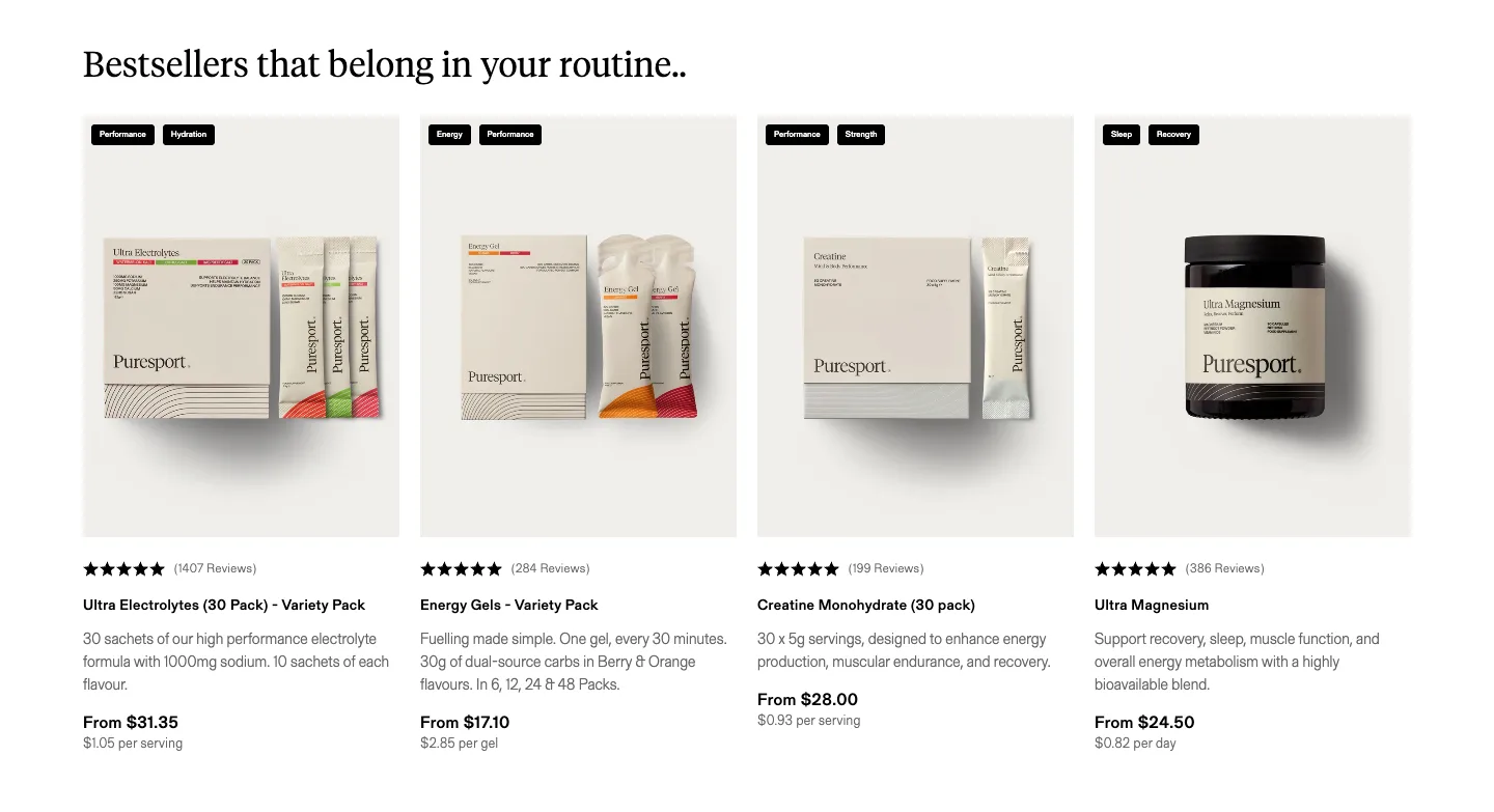 Featured products from Puresport