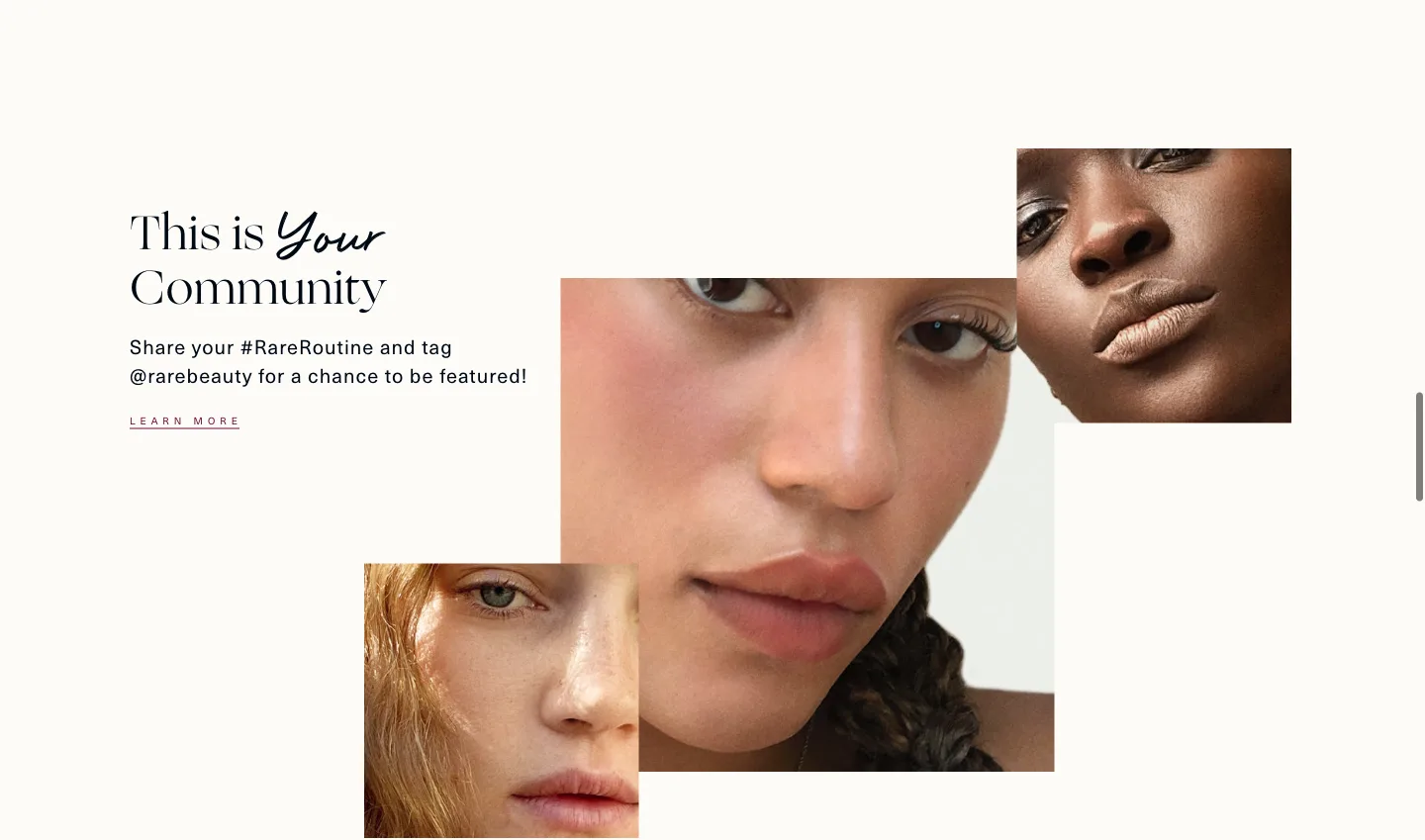 UGC gallery from Rare Beauty